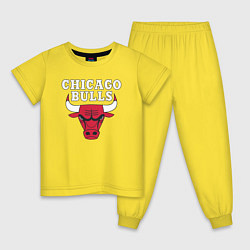 Пижама хлопковая детская CHICAGO BULLS, цвет: желтый