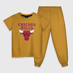 Пижама хлопковая детская CHICAGO BULLS цвета горчичный — фото 1