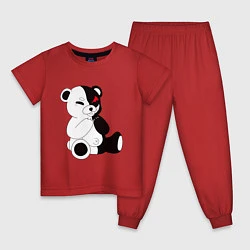 Пижама хлопковая детская Monokuma, цвет: красный