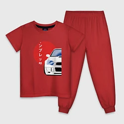 Пижама хлопковая детская Subaru Impreza WRX STI, цвет: красный