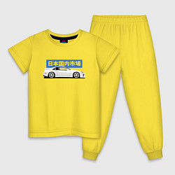 Пижама хлопковая детская JDM Legend Nissan 300ZX, цвет: желтый