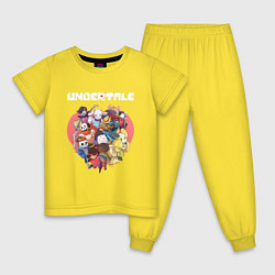 Пижама хлопковая детская UNDERTALE, цвет: желтый