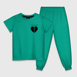 Пижама хлопковая детская Lil Peep, цвет: зеленый