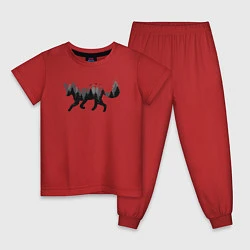 Пижама хлопковая детская Лис Лес, цвет: красный