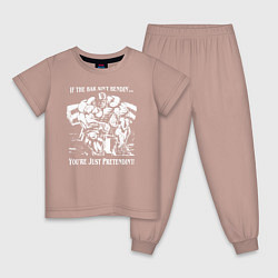 Пижама хлопковая детская Powerlifting, цвет: пыльно-розовый