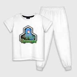 Пижама хлопковая детская Terraria, цвет: белый