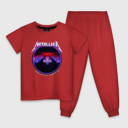 Пижама хлопковая детская Metallica- Master of puppets, цвет: красный