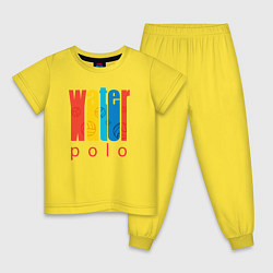 Пижама хлопковая детская Water polo, цвет: желтый