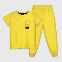Пижама хлопковая детская Кот, цвет: желтый