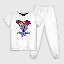 Пижама хлопковая детская Кира Йошикаге и Killer Queen, цвет: белый
