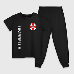 Пижама хлопковая детская UMBRELLA CORP, цвет: черный