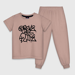 Пижама хлопковая детская GROVE STREET 4 LIFE, цвет: пыльно-розовый