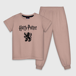 Пижама хлопковая детская Гарри Поттер, цвет: пыльно-розовый