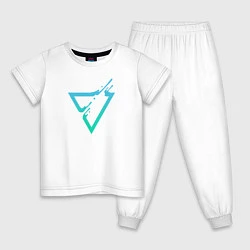 Пижама хлопковая детская Liquid Triangle, цвет: белый