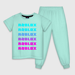 Пижама хлопковая детская ROBLOX, цвет: мятный