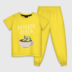Пижама хлопковая детская Авокадо, цвет: желтый