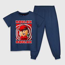 Пижама хлопковая детская ROBLOX, цвет: тёмно-синий