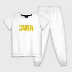 Пижама хлопковая детская NBA GOLD, цвет: белый