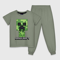 Пижама хлопковая детская MINECRAFT, цвет: авокадо