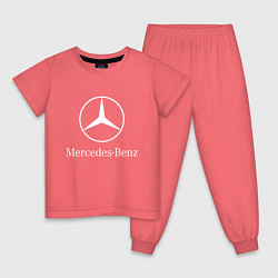 Пижама хлопковая детская MERCEDES, цвет: коралловый