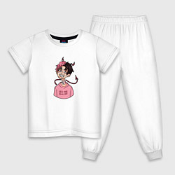 Пижама хлопковая детская LIL PEEP, цвет: белый