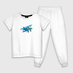 Пижама хлопковая детская Кукурузник, цвет: белый