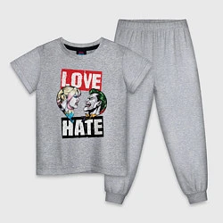 Пижама хлопковая детская Love Hate, цвет: меланж