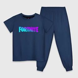 Пижама хлопковая детская FORTNITE 2, цвет: тёмно-синий