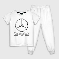 Пижама хлопковая детская MERCEDES-BENZ AMG, цвет: белый