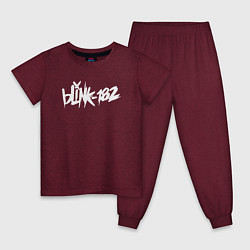 Пижама хлопковая детская Blink 182, цвет: меланж-бордовый