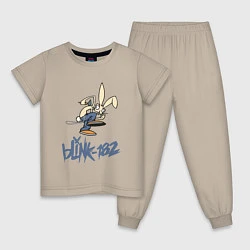 Пижама хлопковая детская BLINK-182, цвет: миндальный