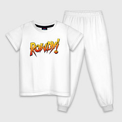 Пижама хлопковая детская Rowdy, цвет: белый