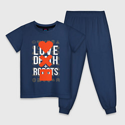 Пижама хлопковая детская LOVE DEATH ROBOTS LDR, цвет: тёмно-синий