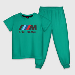 Пижама хлопковая детская BMW THE BOSS, цвет: зеленый
