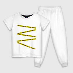 Пижама хлопковая детская Street racing, цвет: белый