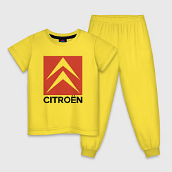 Пижама хлопковая детская CITROEN, цвет: желтый