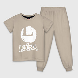 Пижама хлопковая детская Louna, цвет: миндальный