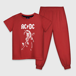 Пижама хлопковая детская ACDC, цвет: красный
