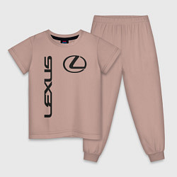 Пижама хлопковая детская LEXUS, цвет: пыльно-розовый