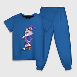 Пижама хлопковая детская SONIC Кошка Блейз, цвет: синий