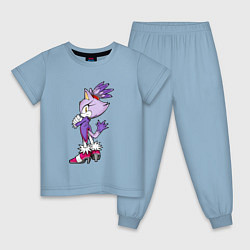 Пижама хлопковая детская SONIC Кошка Блейз, цвет: мягкое небо