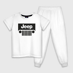 Пижама хлопковая детская I'm Jeep, цвет: белый
