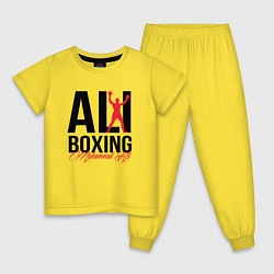Пижама хлопковая детская Muhammad Ali, цвет: желтый