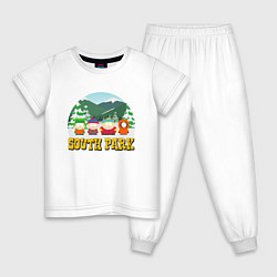 Пижама хлопковая детская ЮЖНЫЙ ПАРК, цвет: белый