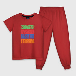 Пижама хлопковая детская South Park лица, цвет: красный