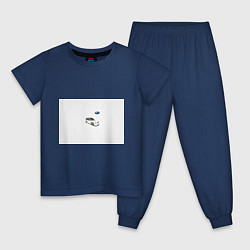 Пижама хлопковая детская SUBARU, цвет: тёмно-синий