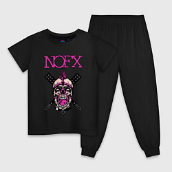 Пижама хлопковая детская NOFX, цвет: черный