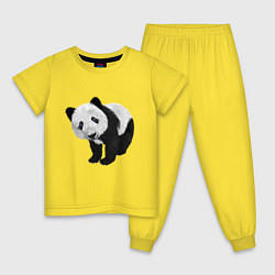 Пижама хлопковая детская Панда, цвет: желтый