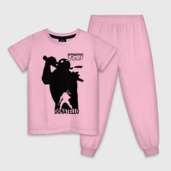 Пижама хлопковая детская Черепашки-ниндзя: Донателло, цвет: светло-розовый
