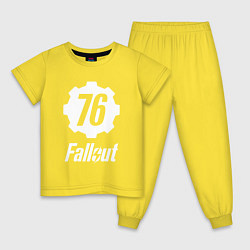 Пижама хлопковая детская FALLOUT76, цвет: желтый